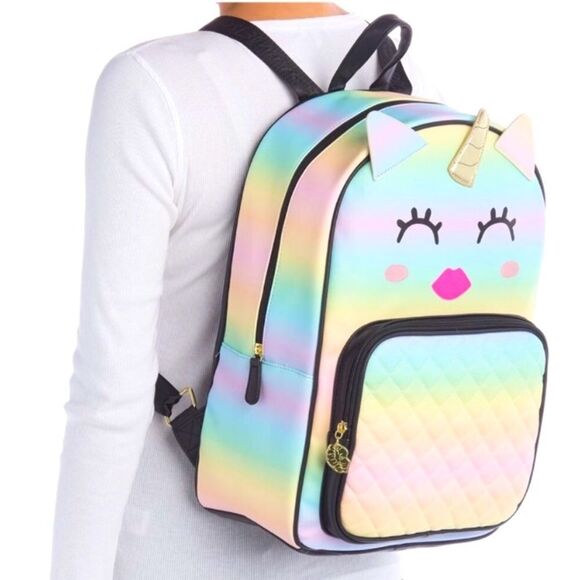 NWT BETSEY JOHNSON OMBRÉ QUILTED BADLEY UNICORN LARGE‎ BACKPACK main image 8